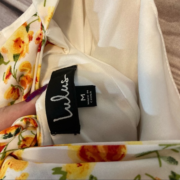 Lulu’s Day Date White Floral Print Tie Back Dress - Picture 11 of 12